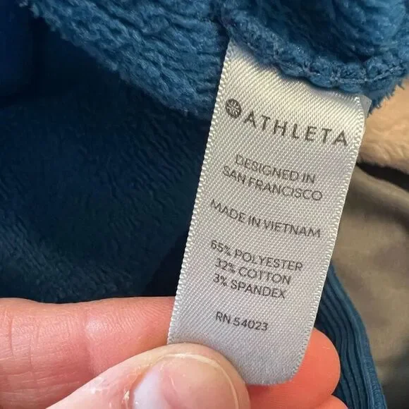 Athleta Women's Blue Fleece Lined Hoodie Sweatshirt Size S - Picture 8 of 10